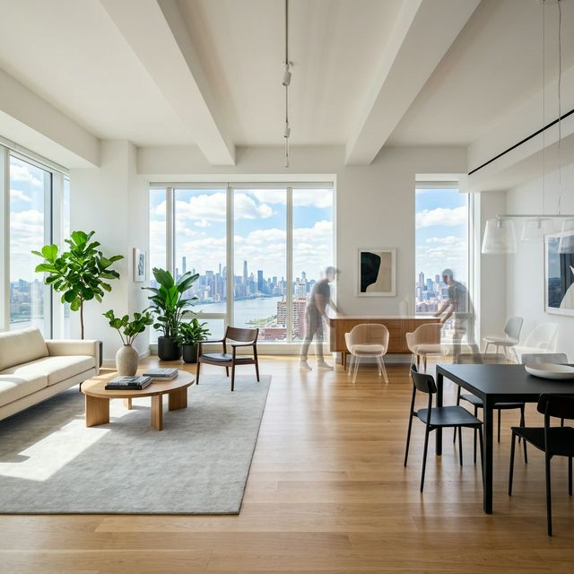 Virtual home staging with modern furniture